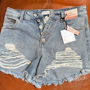 Women's Blue Denim Happily Grey Shorts NWT